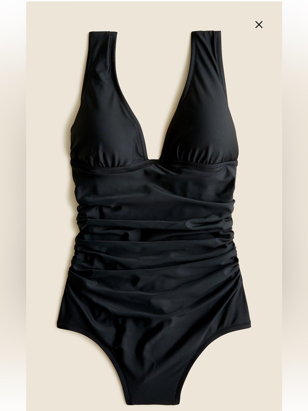 J.Crew Ruched One-Piece V-Neck Swimsuit